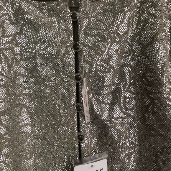 Free People dress top silver and tan, M, NWT - Picture 4 of 4